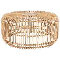 GARTEN-BEISTELLTISCH Rattan natürlich 85 cm Randazzo - Beige/Naturfarben, Naturmaterialien (85/85/40cm) - Beliani