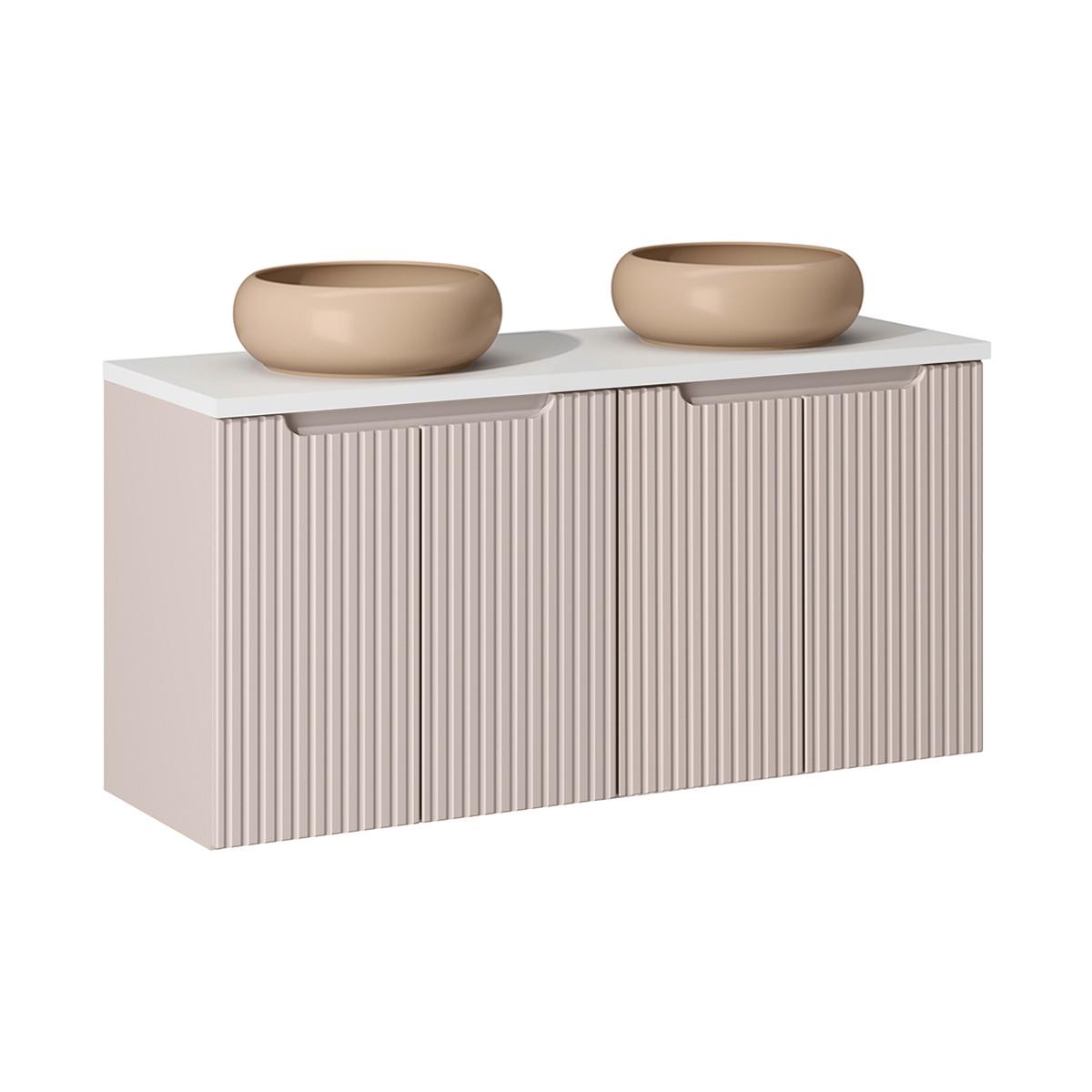 DOPPELWASCHTISCH 120cm Riva Kaschmir - Beige, Holzwerkstoff (120/57/40cm) - Petits-meubles