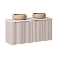 DOPPELWASCHTISCH 120cm Riva Kaschmir - Beige, Holzwerkstoff (120/57/40cm) - Petits-meubles