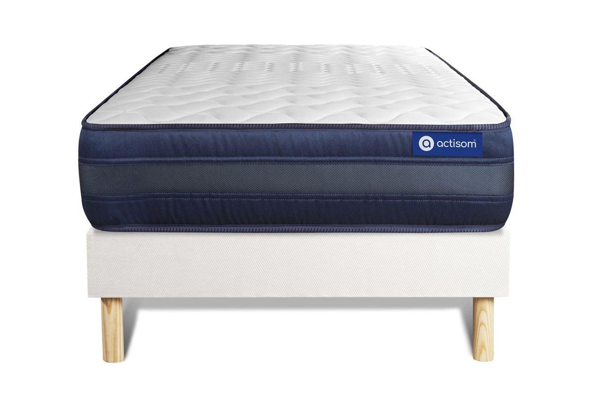 BETT Actimemo tech Memory-Schaum 80 x 200 cm h4 - Kit Bettgestell Weiß - Beige/Weiß, Karton/Holz (80/200cm) - ACTISOM