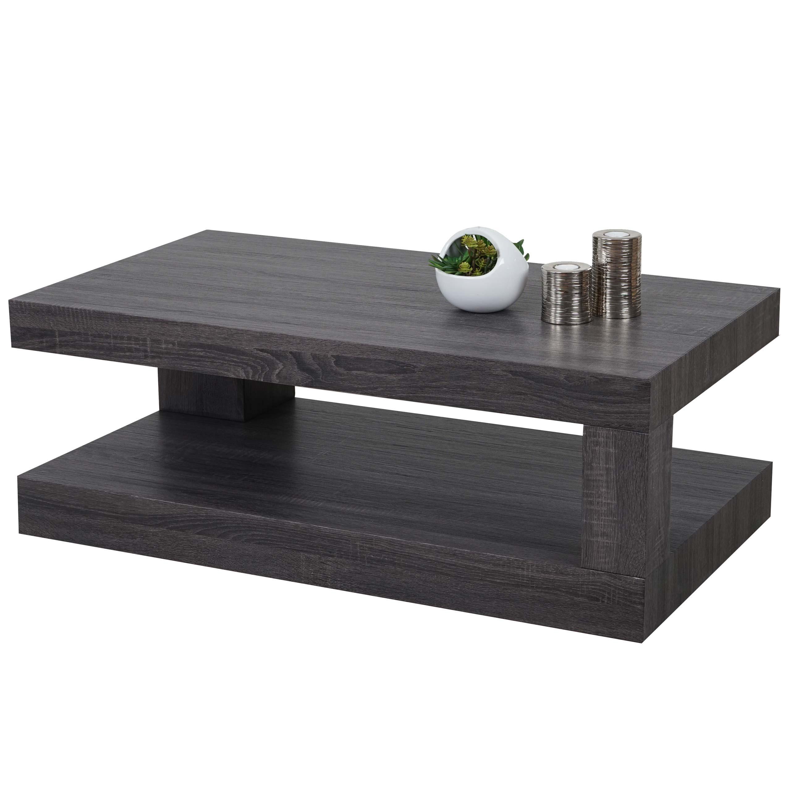 COUCHTISCH rechteck Eiche Schwarzbraun Dekor - Mooreichefarben, Holzwerkstoff (60/110/40cm) - MCW