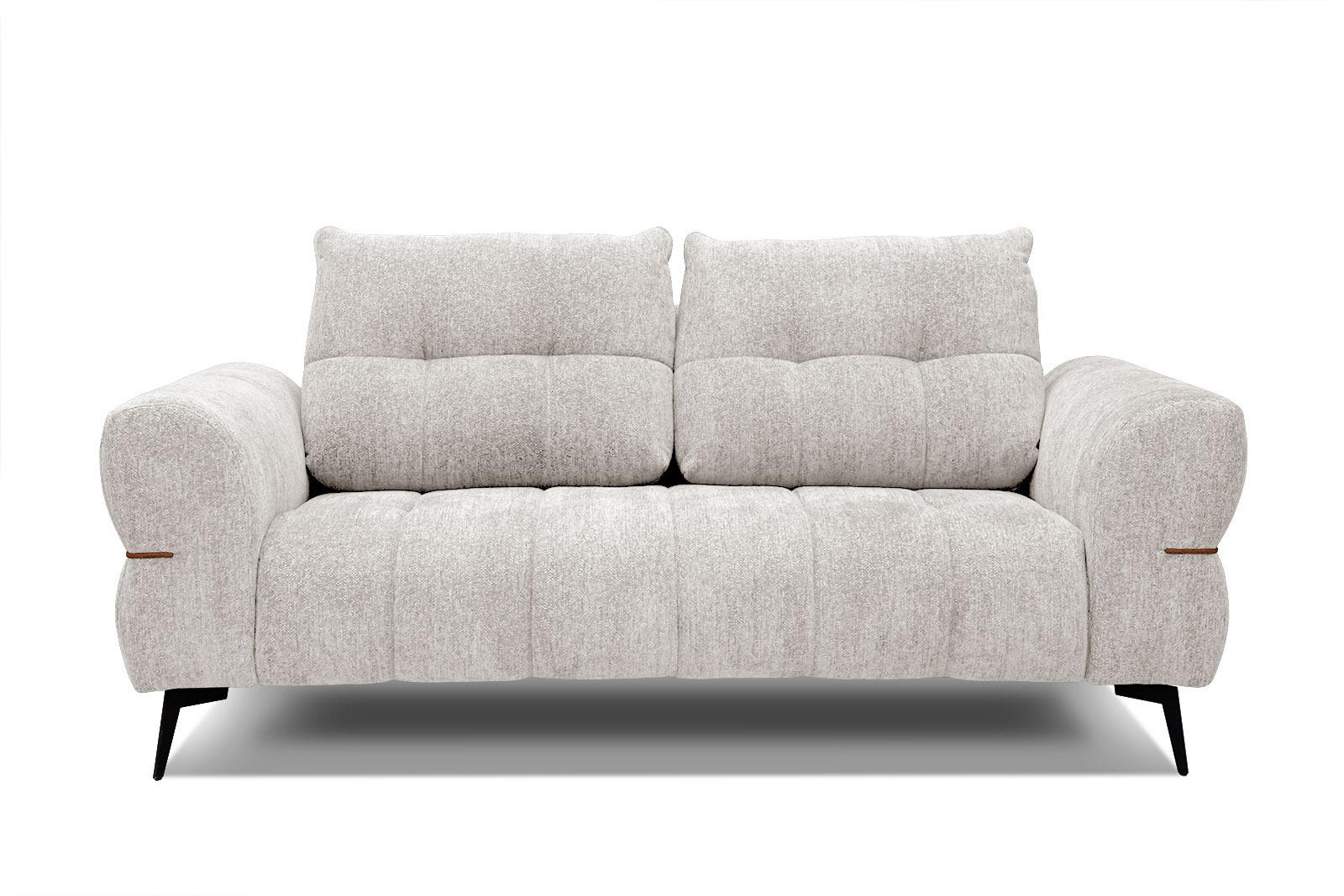 SOFA SALVINI 2,5-Sitzer, weiß - Schwarz/Weiß, Holzwerkstoff/Textil (176/88/99cm) - Wozimo