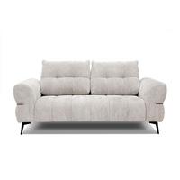 SOFA SALVINI 2,5-Sitzer, weiß - Schwarz/Weiß, Holzwerkstoff/Textil (176/88/99cm) - Wozimo