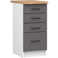 UNTERSCHRANK Weiß, Graphit Grau 85/40/46 - Weiß/Grau, Holzwerkstoff (40/85/46cm) - RAUMHIRSCH FURNITURE