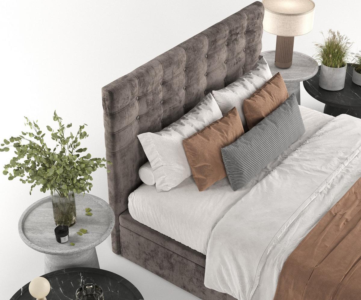 POLSTERBETT Callo mit Stauraum 120/200 cm Braun im Lotta Stoff - Schwarz/Braun, Holz/Holzwerkstoff (120/200cm) - AltaBeds