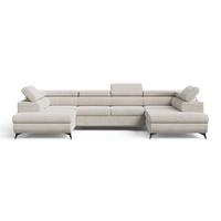 ECKSOFA U Argon Beige - Beige/Schwarz, Holz/Textil (322/190cm) - Graingold