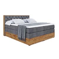 BOXSPRINGBETT mit Matratze H3|H4 und Lattenrost - LOLLI3 KING-140x200 - Dunkelgrau Casablanca - Dunkelgrau, Holzwerkstoff (140/200cm) - ALTDECOR