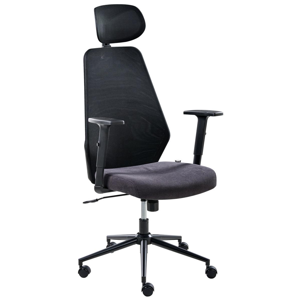 BÜROSTUHL Schwarz Oryn - Schwarz, Textil (71/111/65cm) - Beliani