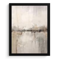 POSTER MIT RAHMEN Moderne Kunst - Abstrakt - Beige Bilderrahmen 30x40 cm - Beige, Papier (30/40cm) - MuchoWow