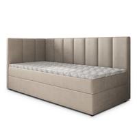 BOXBETT BEVE 90x200 cm mit Matratze und Topper, H2+H3 - Beige - Beige, Holz (90/200cm) - MASSENO