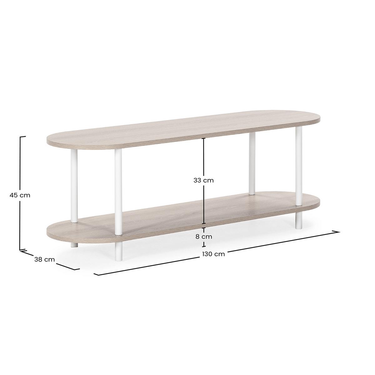 TV-ELEMENT Montana 2 Regalböden Eiche-Optik/Weiß - Eichefarben, Holzwerkstoff (130/45/38cm) - VS Venta-stock