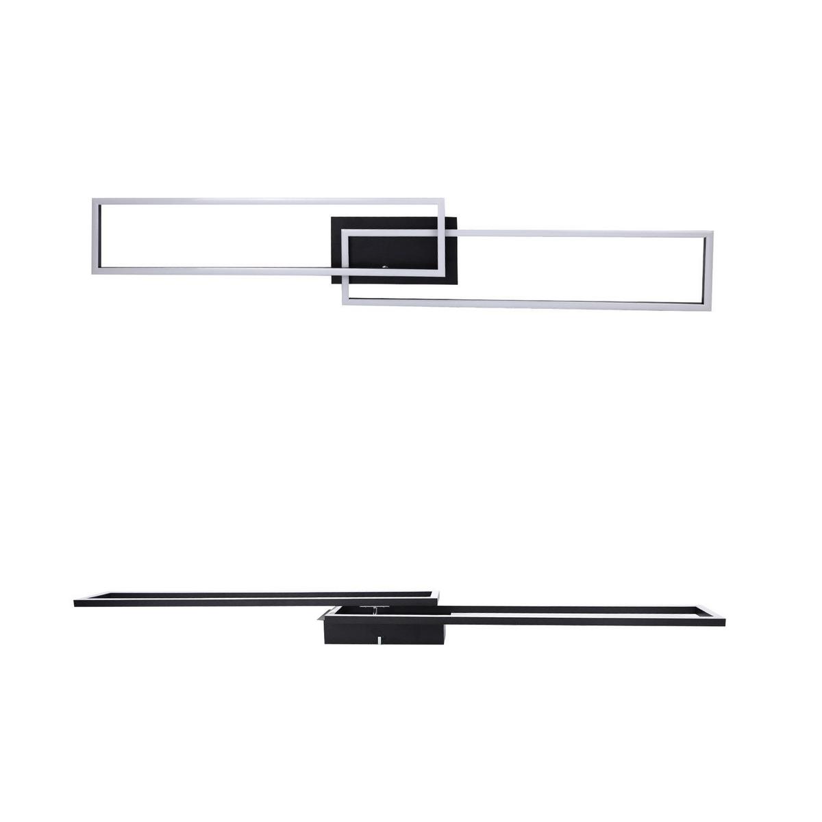 LED-DECKENLEUCHTE Marbut 102.5/18.5/7.3 cm - Schwarz, Metall (18.5/102.5/7.3cm) - Nettlife