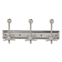 WANDGARDEROBE mit 3 Messinghaken - 38/15/17 cm - Silberfarben, Metall (15/17/17cm) - Signature