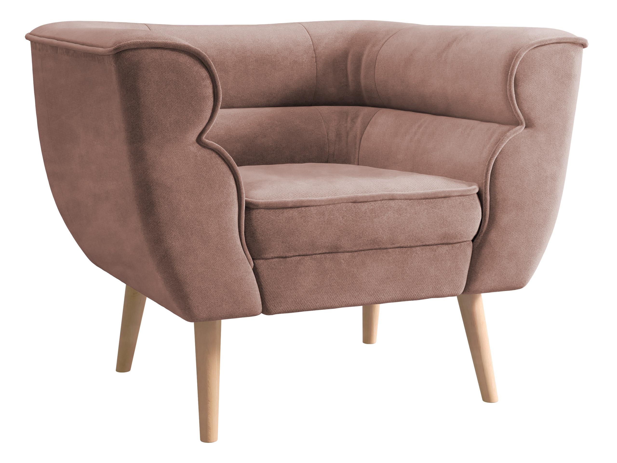 SESSEL Bal 1 - Rosa/Naturfarben, Holz/Textil (82/75/74cm) - MIRJAN24