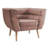 SESSEL Bal 1 - Rosa/Naturfarben, Holz/Textil (82/75/74cm) - MIRJAN24
