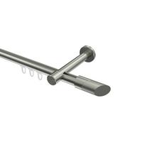 GARDINENSTANGE INNENLAUF Prestige Verano 280 cm (geteilt in 2 x 140 cm), 1-läufig, 20 mm Ø Edelstahl-Optik - Edelstahlfarben/Silberfarben, Metall (280cm) - INTERDECO