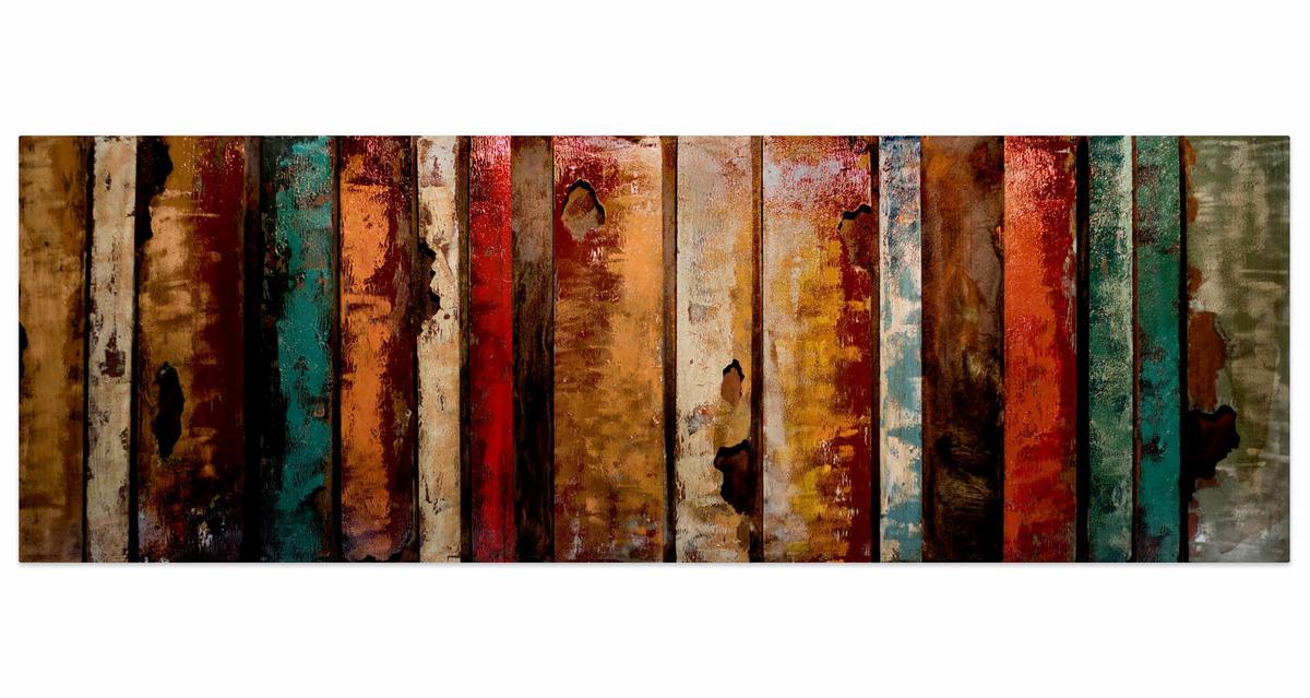 METALLBILD Bunt 144/44 cm - Multicolor, Metall (8.8/44cm) - KUNSTLOFT