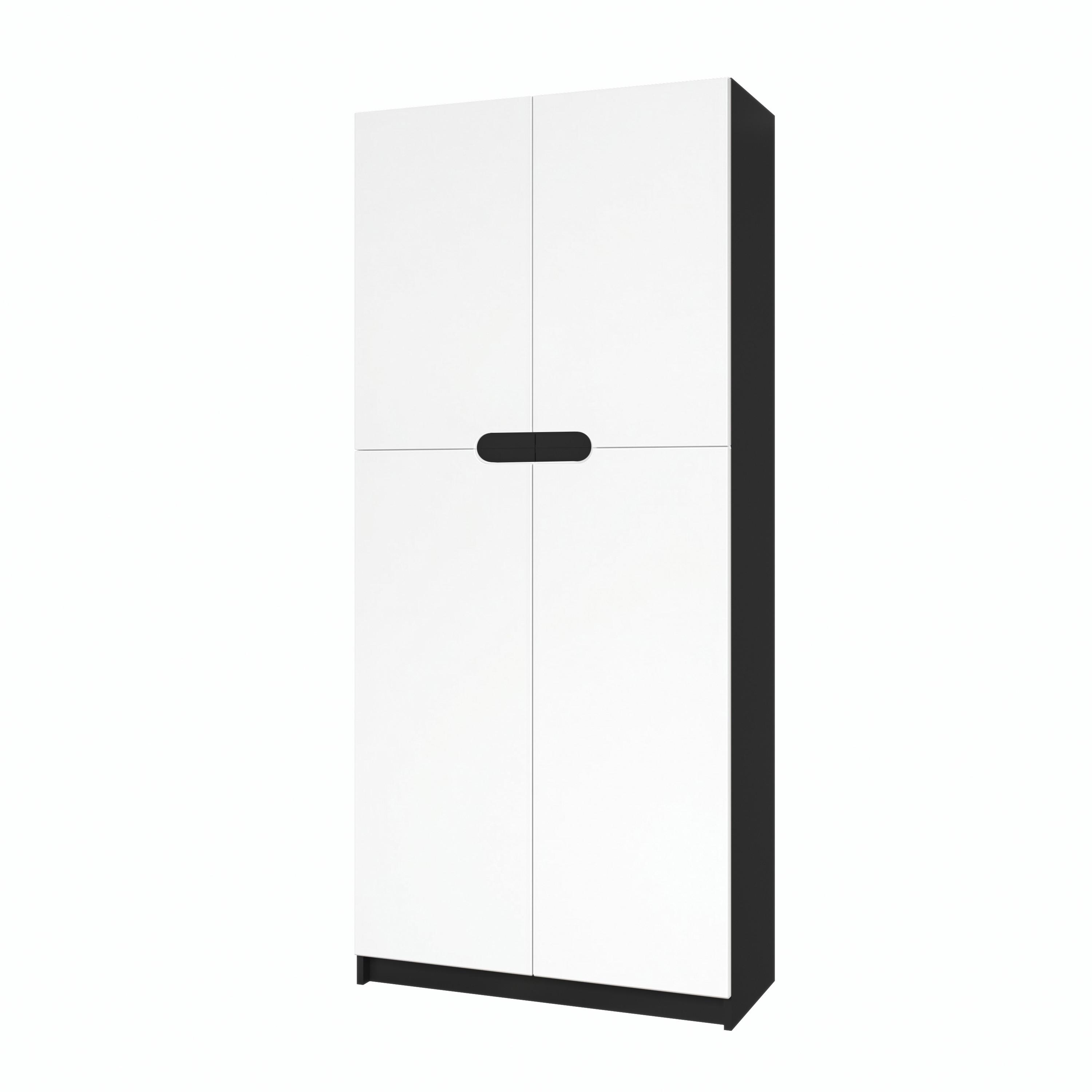 BÜROSCHRANK Logan Fronten in Weiß matt - Weiß, Holzwerkstoff (82/184/37cm) - Vladon