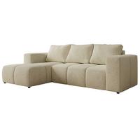 ECKSOFA MONIVA Creme Strukture - Links - Creme/Schwarz, Kunststoff/Textil (164/266cm) - MKS