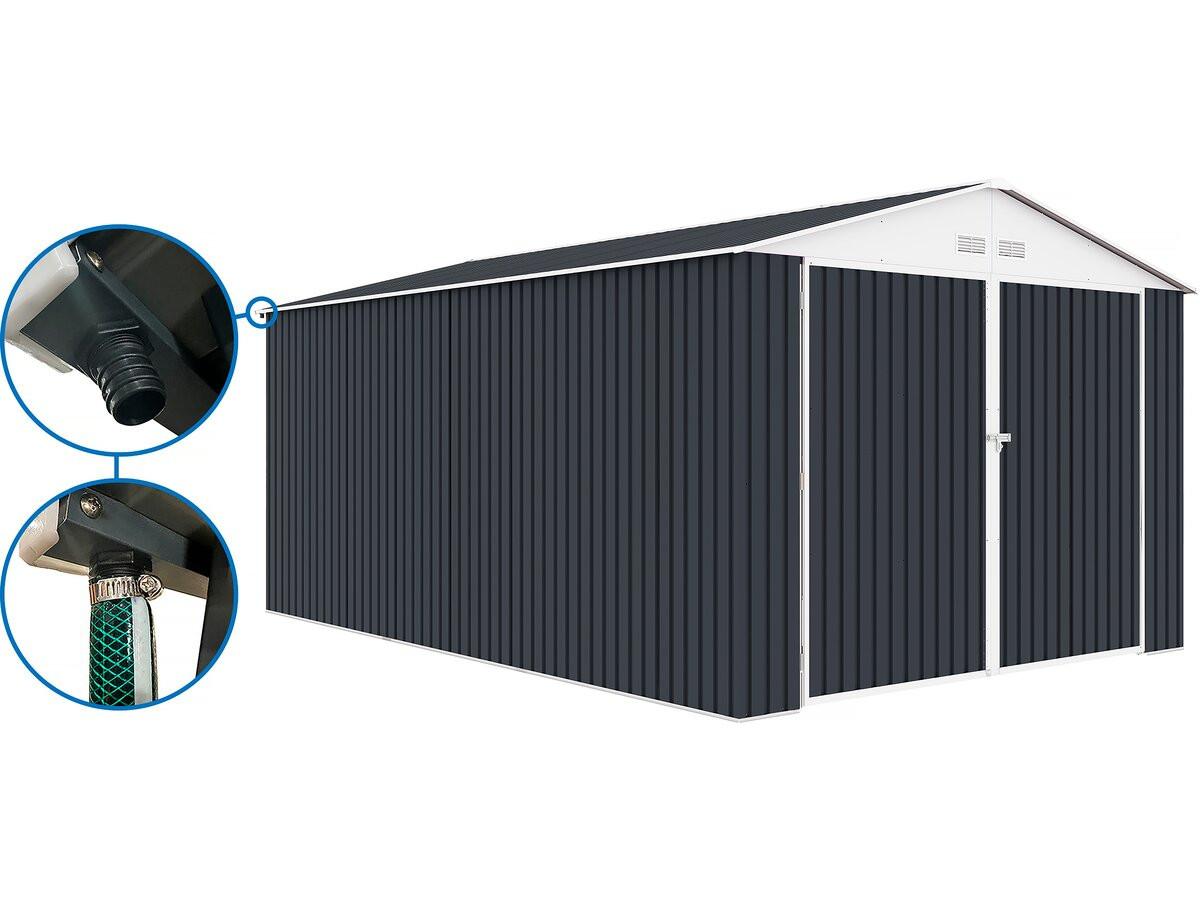 METALL-GARAGE PVC houston - Grau, Metall (470/310/470cm) - Habitat Garten