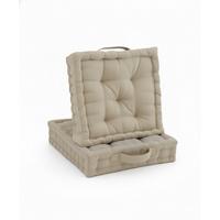 STUHLKISSEN Mila 50x50x10cm Leinen (2tlg) - Naturfarben, Textil (50/50/10cm) - Beautissu 