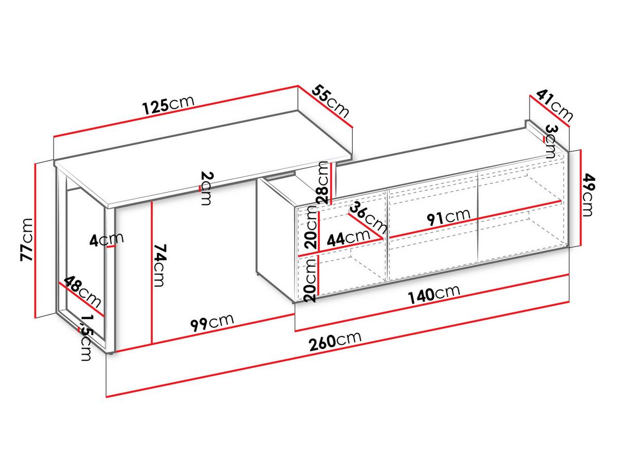 SCHREIBTISCH Sigma 3D SG10 - Kaschmir/Trüffeleichefarben, Holzwerkstoff/Metall (55/260/77cm) - MIRJAN24