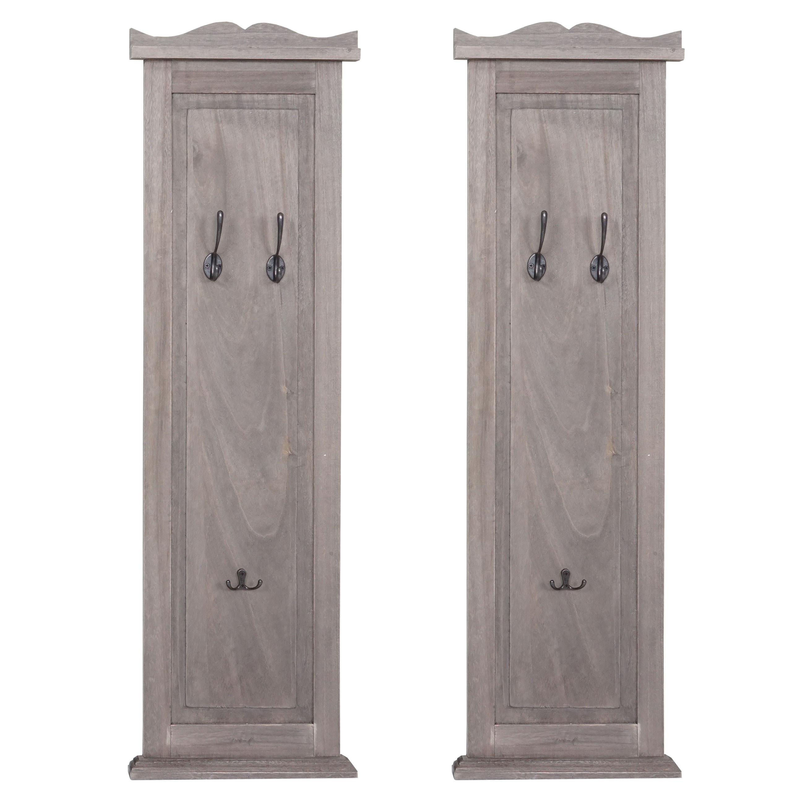 WANDGARDEROBE Grau, Braun 2er-Set - Braun/Grau, Holz (28/109/5cm) - MCW