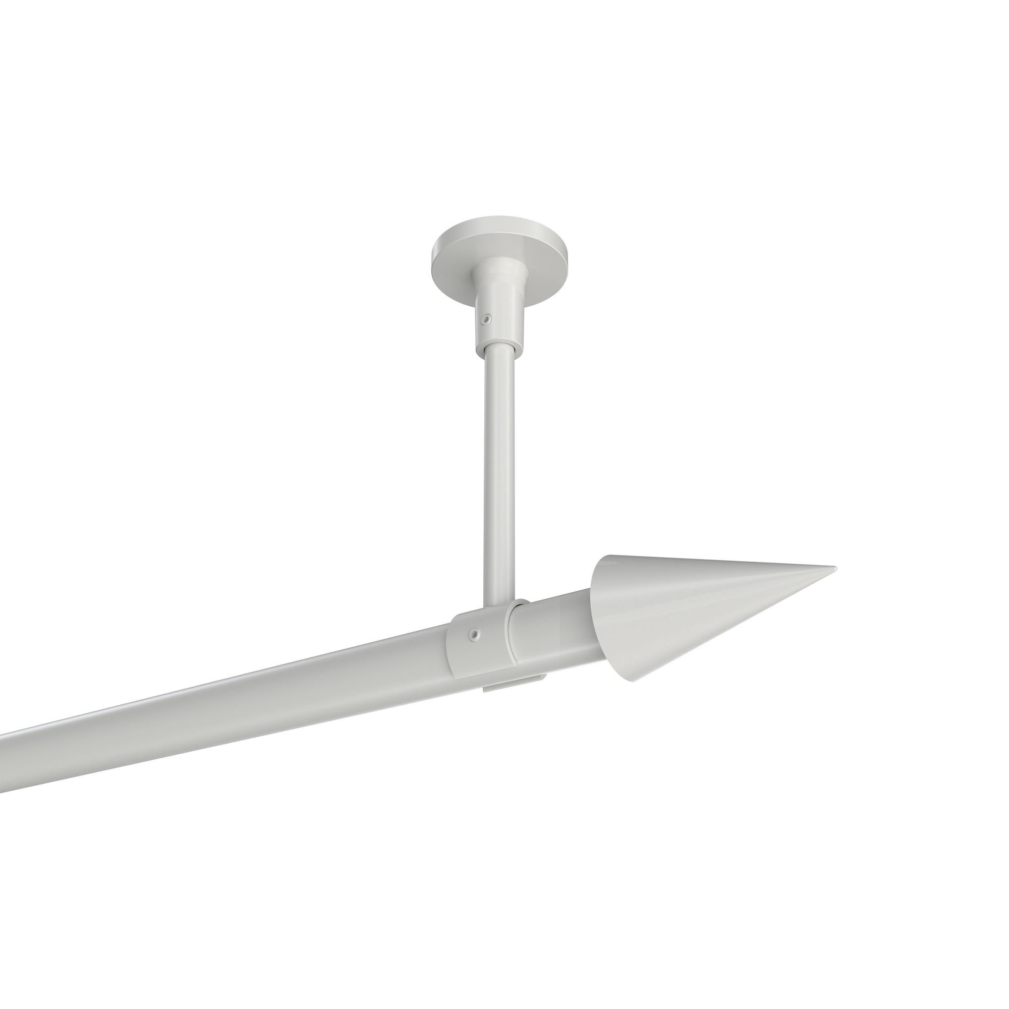 GARDINENSTANGE Sonette Savio 320 cm (geteilt in 2 x 160 cm), 1-läufig, 20 mm Ø Weiß - Weiß, Metall (320cm) - INTERDECO