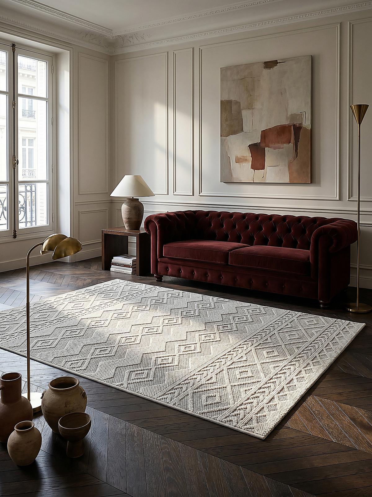 KURZFLORTEPPICH Berber STURA Polypropylen Creme 120 x 160 cm - Beige, Textil (120/160cm) - KADIMA DESIGN