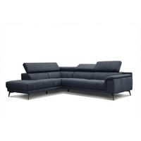 ECKSOFA FIERO 5-Sitzer, dunkelblau - Schwarz/Dunkelblau, Holzwerkstoff/Textil (158/269cm) - Wozimo