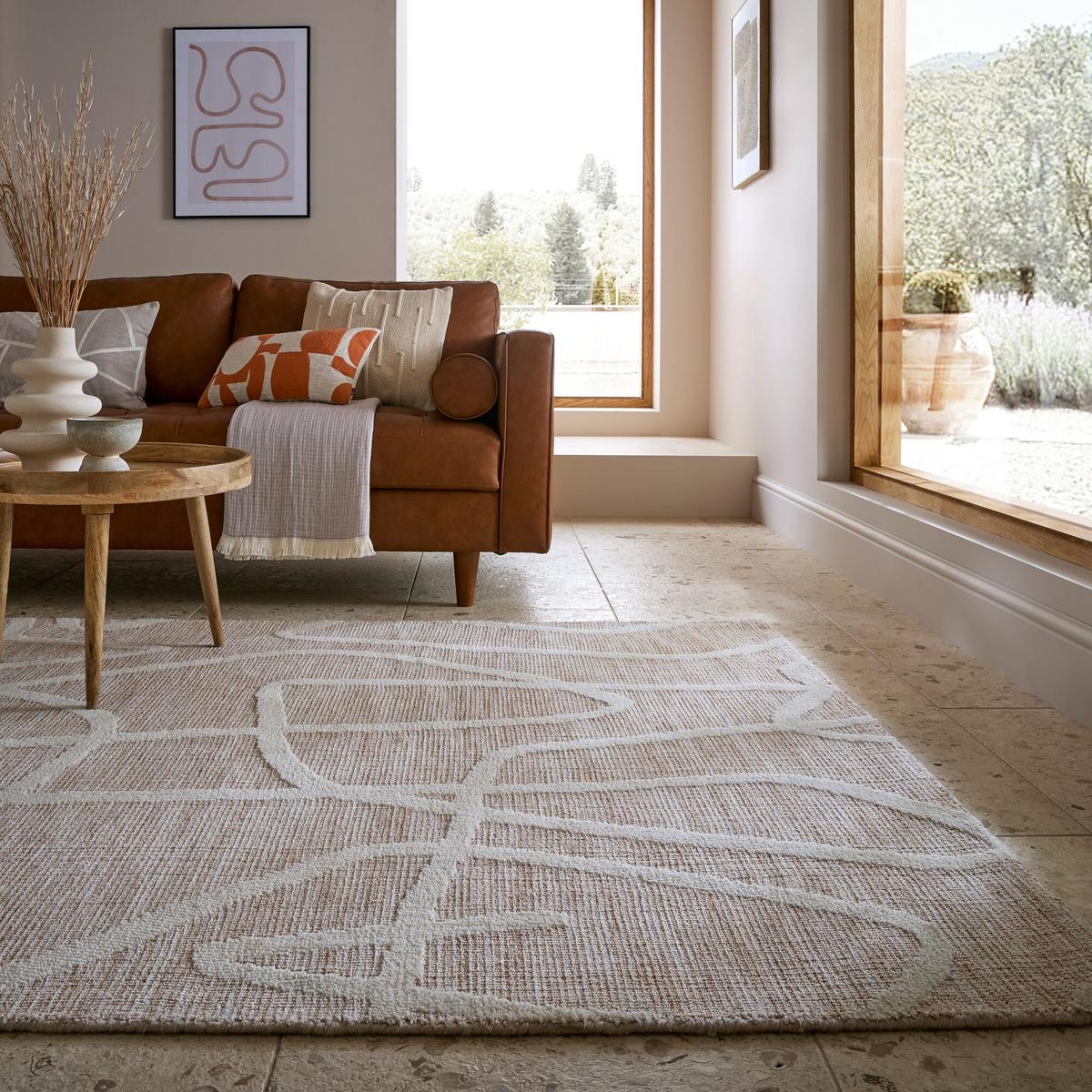 TEPPICH ARLEN, abstrakt, Taupe, 120 x 170 cm - Beige, Textil (170/120cm) - KADIMA DESIGN