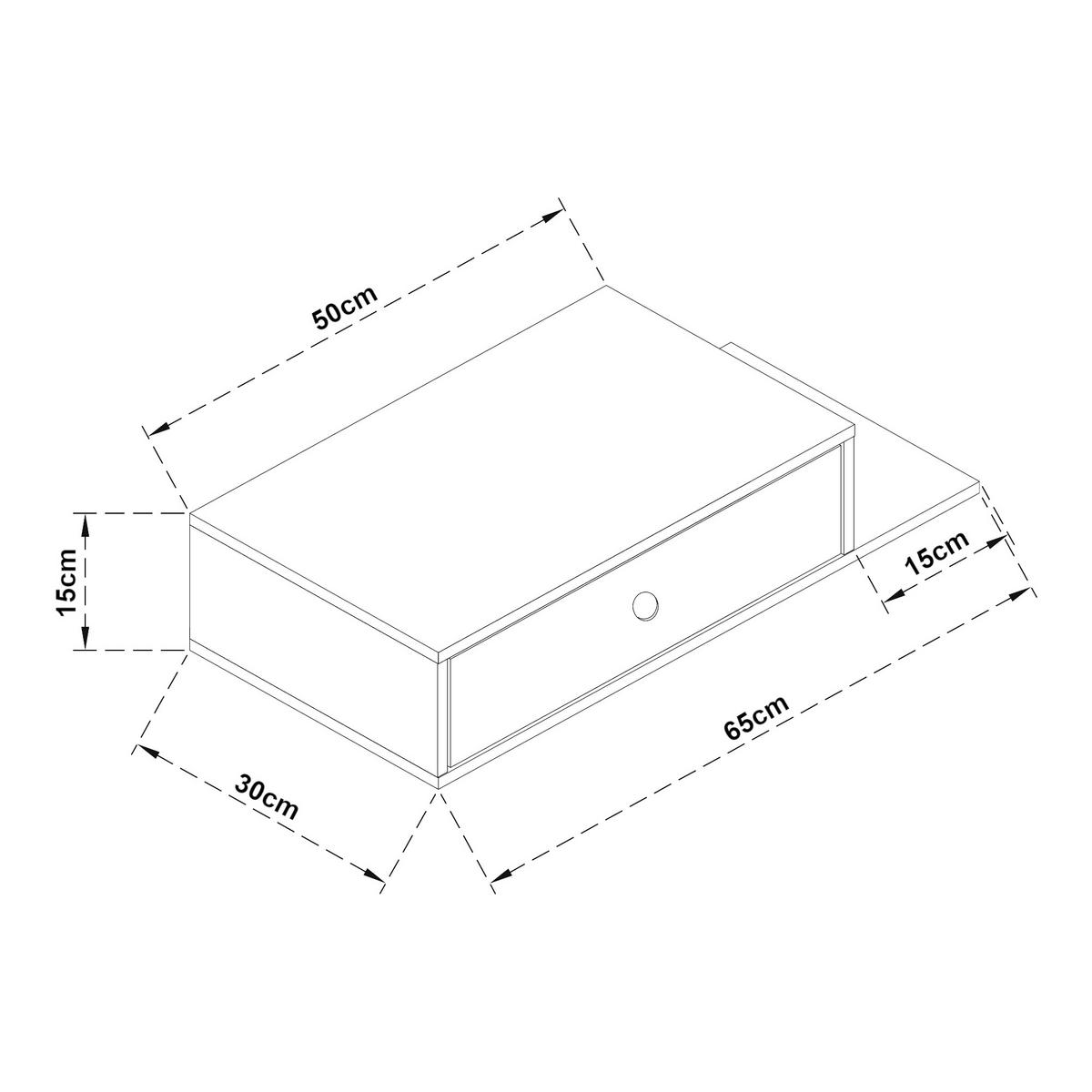 WANDREGAL Stor - Schwarz, Holzwerkstoff (30/15/65cm) - [en.casa]
