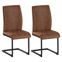 ESSZIMMERSTUHL 2er Set in Braun Ergonomisch - Braun, Holzwerkstoff (43/99/45cm) - Urban Meuble