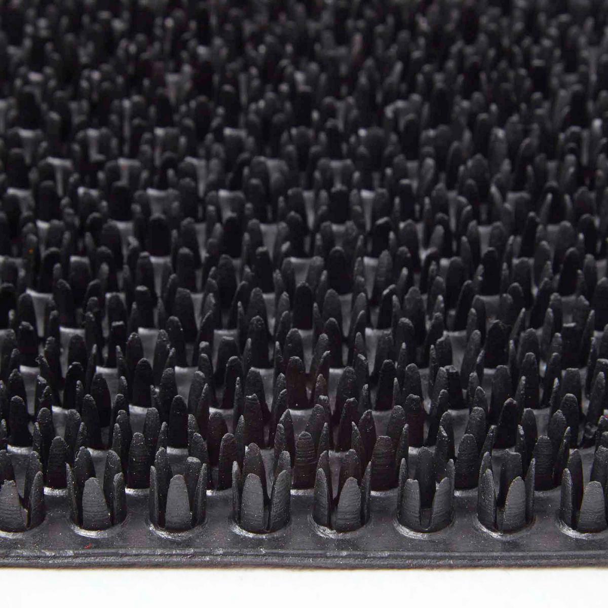 FUSSABTRETER Gummi mit Bürsten-Effekt 40/60 cm - Schwarz, Naturmaterialien (40/60cm) - Homescapes