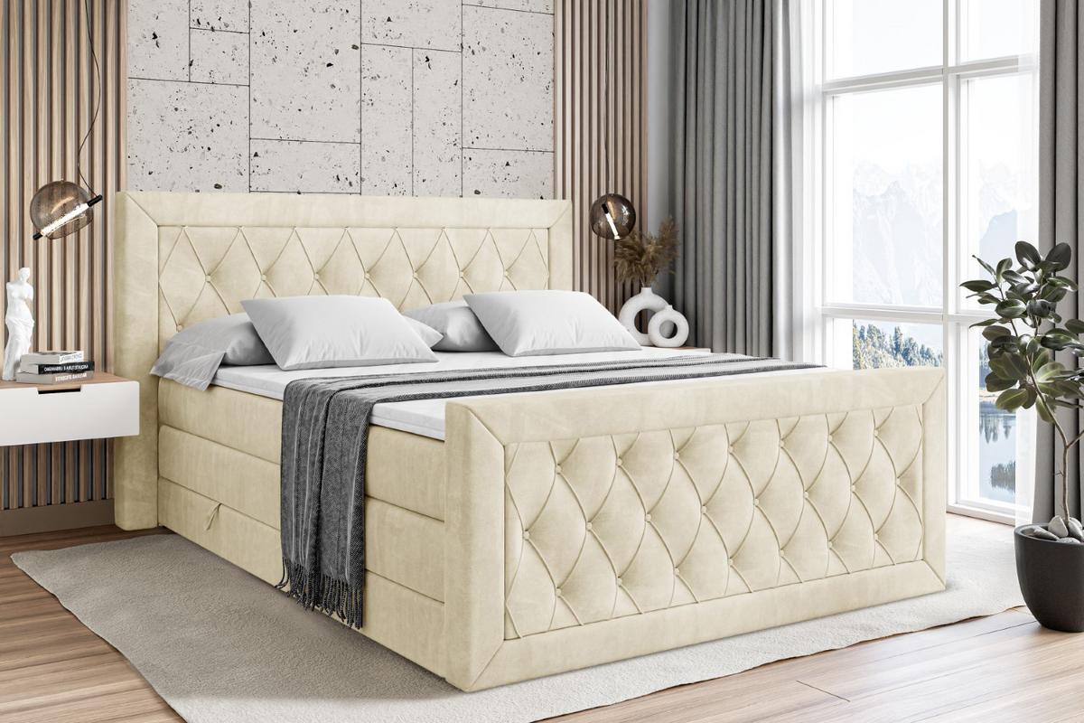 BOXSPRINGBETT NOEL-Z KING - 120 x 200 - H3/H4 - Beige - Beige, Holzwerkstoff (120/200cm) - ALTDECOR