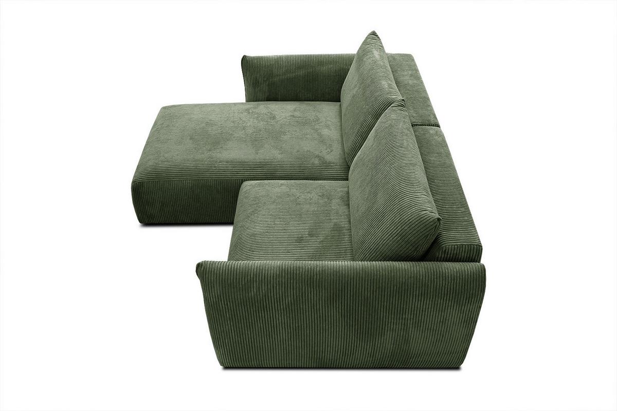 ECKSOFA TAUER 3-Sitzer, olivgrün - Schwarz/Olivgrün, Holzwerkstoff/Kunststoff (173/206cm) - Wozimo