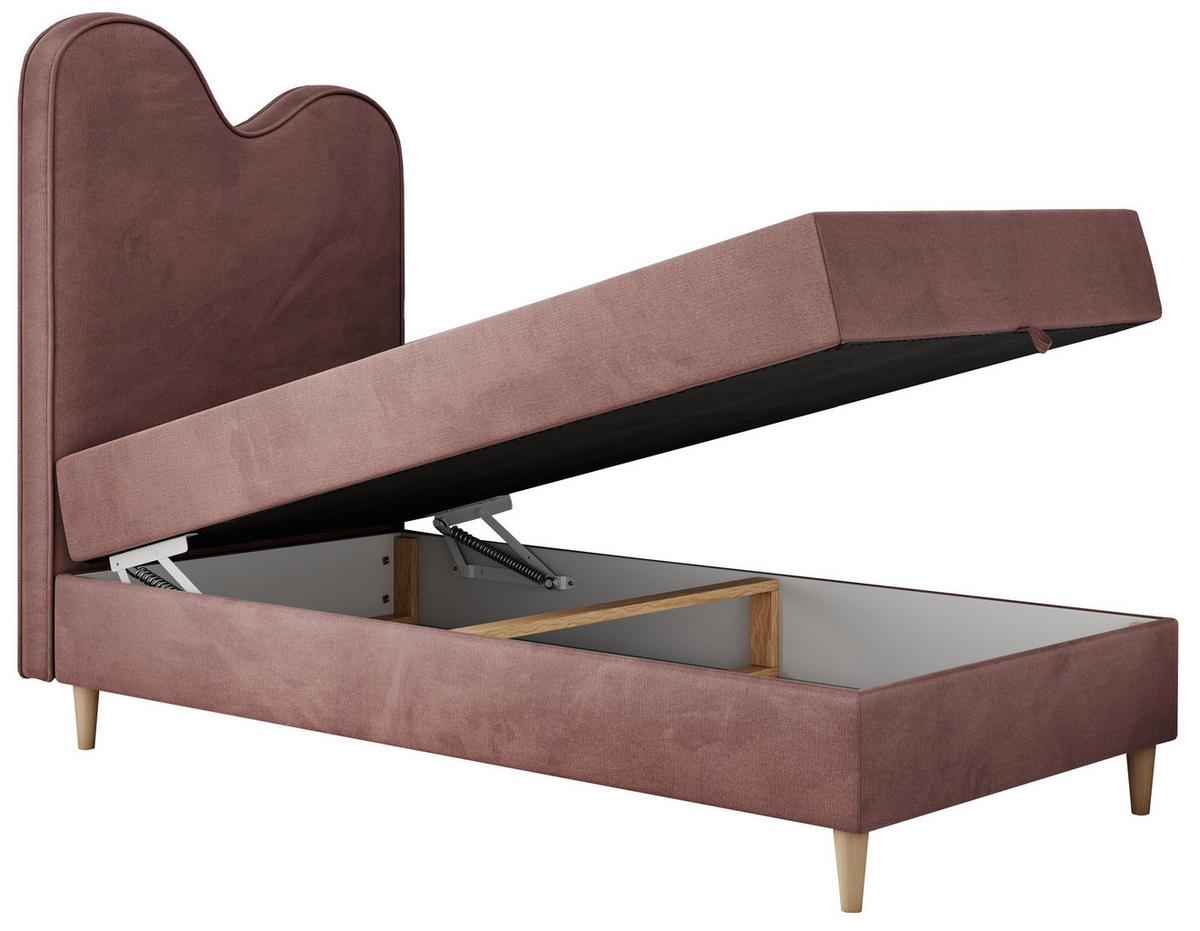 BOXBETT FLOW 90/180 Rosa Velvet hydrophob - H3 - Rosa, Holz/Textil (90/180cm) - MKS