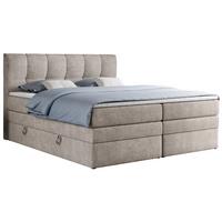 BOXSPRINGBETT ALVIN KING 120/200 Beige Struktur - H4 - Beige, Holz/Textil (120/200cm) - MKS
