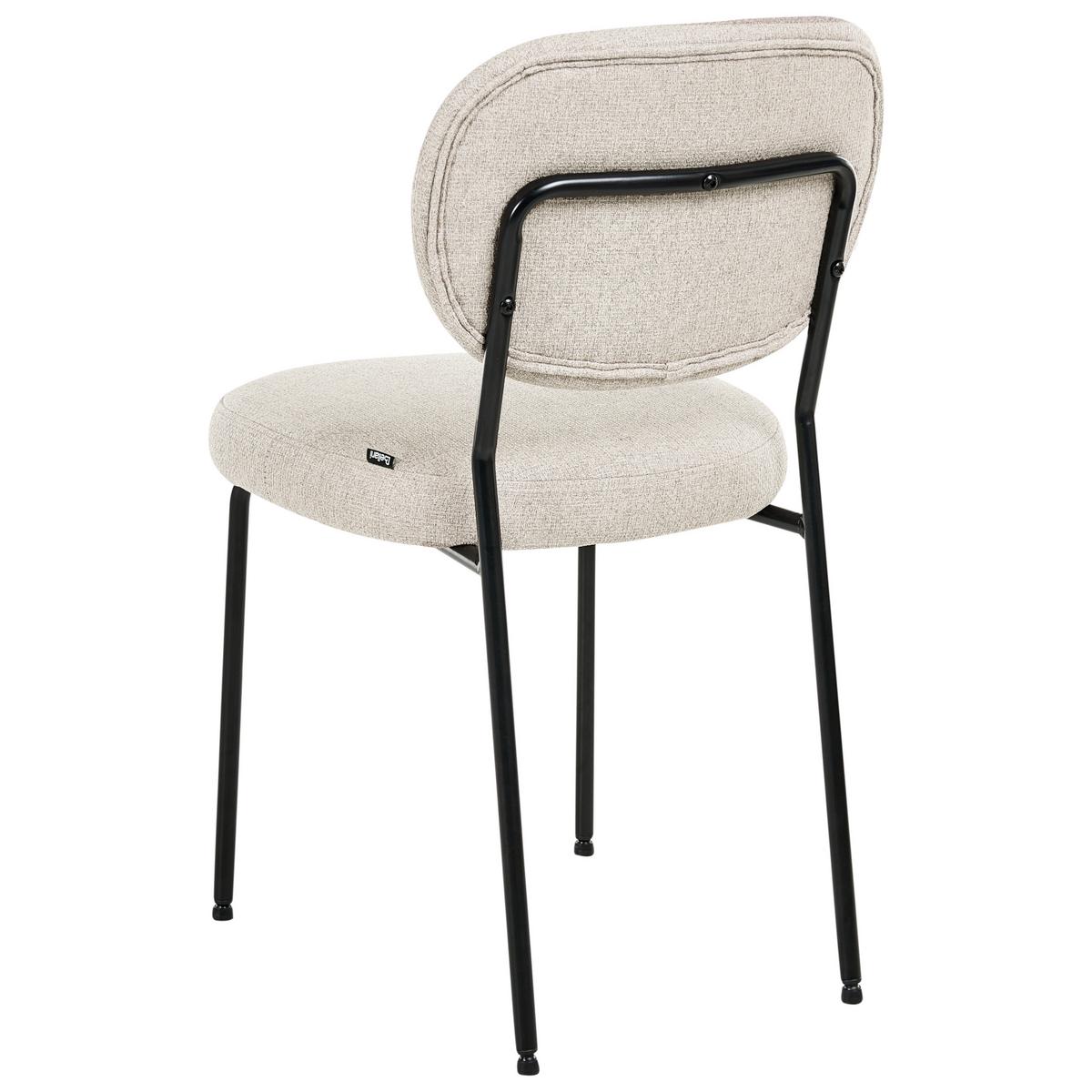 ESSZIMMERSTUHL 2er-Set Stoff Hellbeige Loleta - Beige, Textil (47/84/57cm) - Beliani