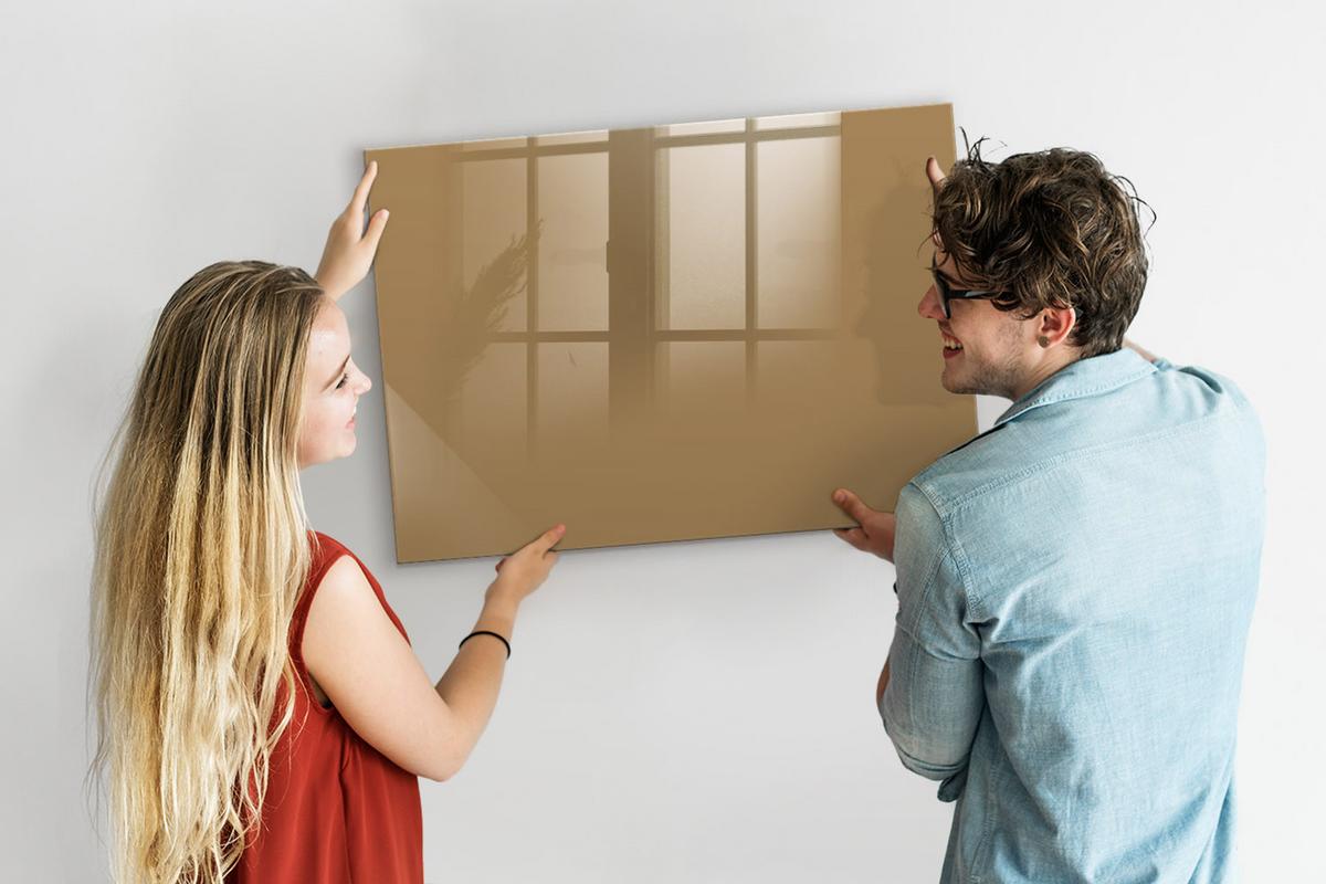 MAGNETTAFEL 100x70 Beige schwarzer Marker - Beige, Glas (100/0.4/70cm) - TULUP