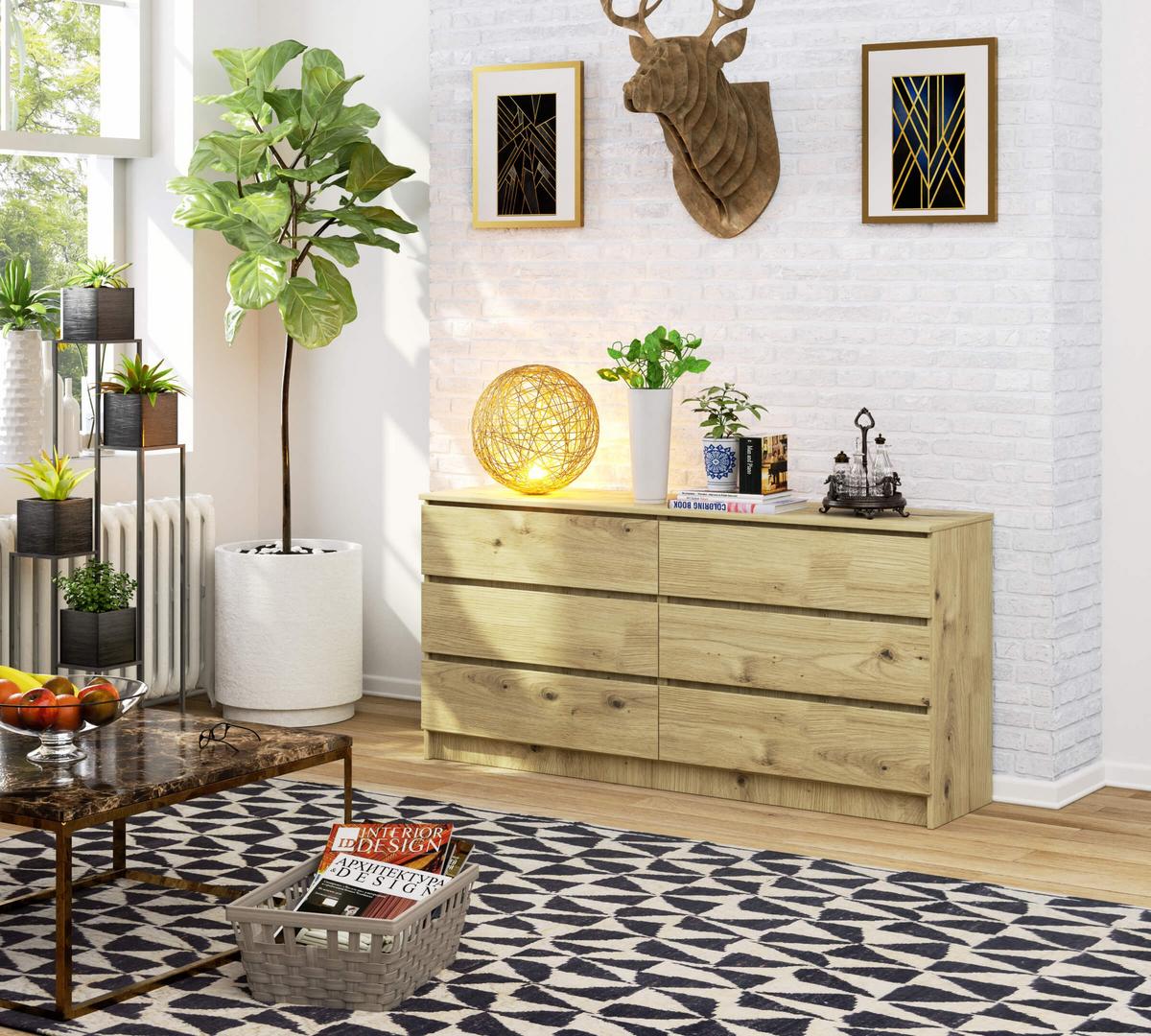 KOMMODE Eiche Artisan 77/160/40 - Eiche Artisan, Holzwerkstoff (160/77/40cm) - RAUMHIRSCH FURNITURE
