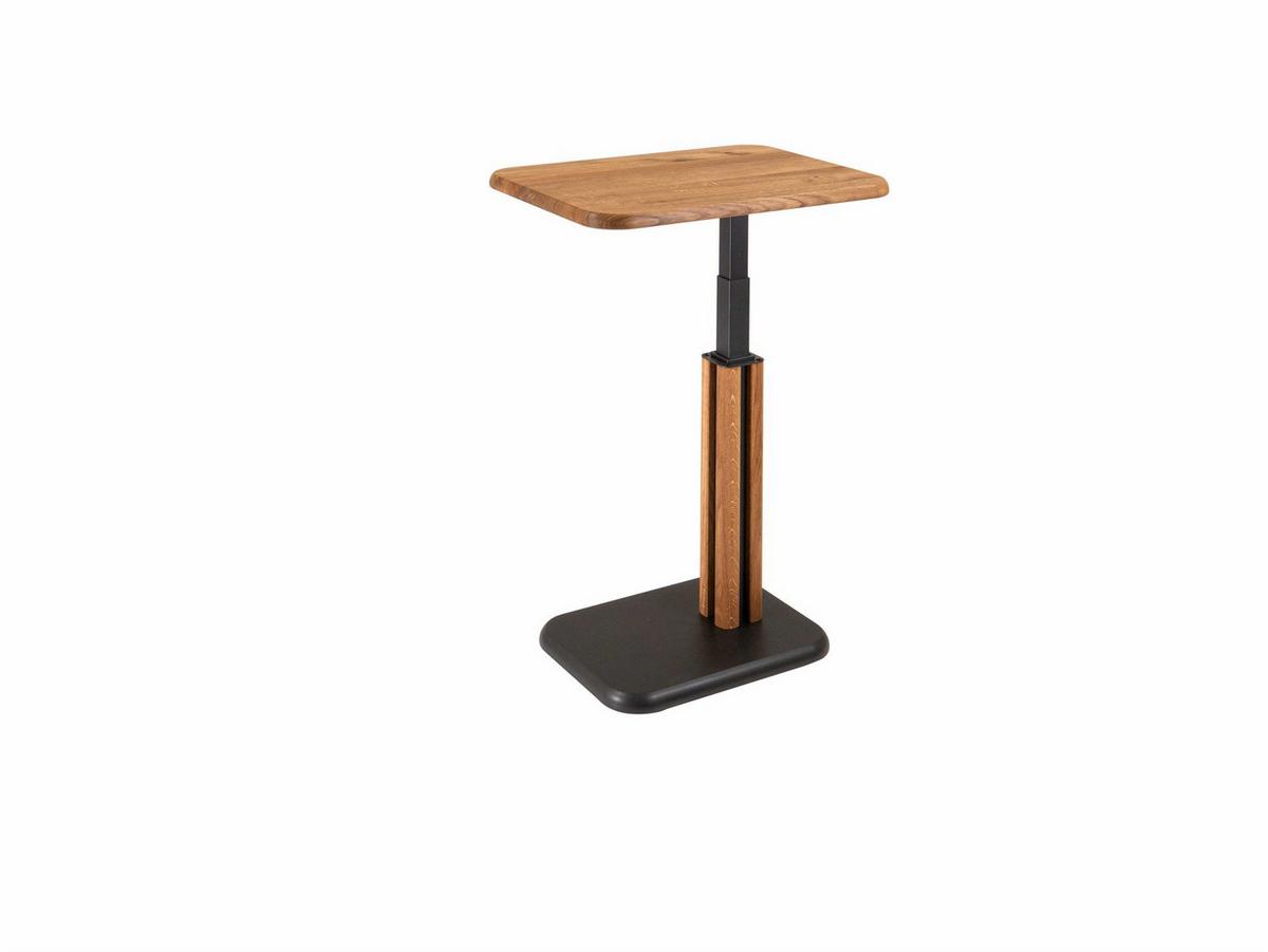 BEISTELLTISCH höhenverstellbar Cris 55x58x40 Massivholz Grau/Wildeiche - Wildeiche/Anthrazit, Holz (55/40/40cm) - 58aufmkessel