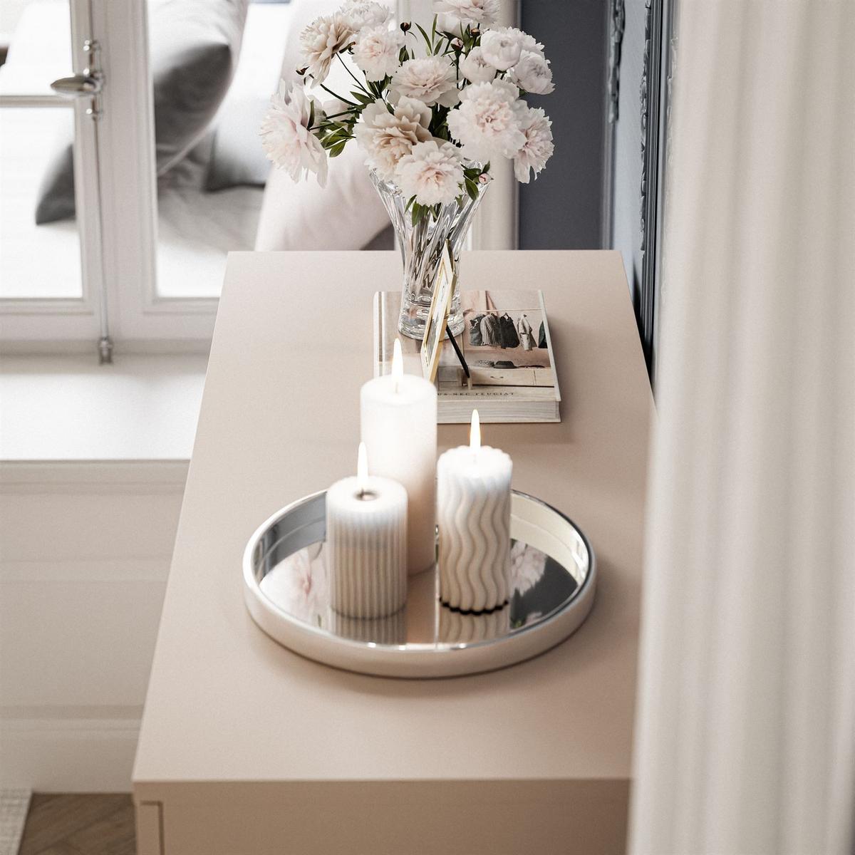 KOMMODE AURA KASCHMIR 4S mit Schubladen Goldene Beine und Griffe - Kaschmir/Goldfarben, Holzwerkstoff (95/90/40cm) - Lookway