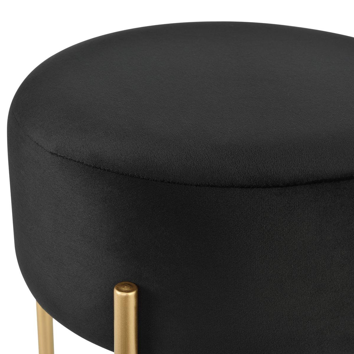 SITZHOCKER Kungälv - Messingfarben/Schwarz, Textil/Metall (35/44/35cm) - [en.casa]