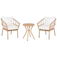 BISTRO-SET Polyrattan Hellbraun Ferla - Hellbraun, Kunststoff - Beliani