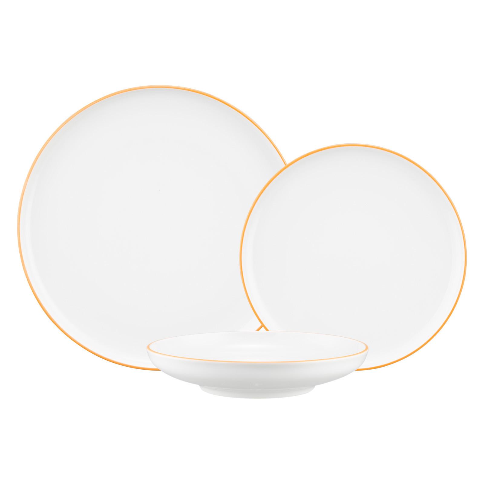 TELLER-SET Sento Home Pure Lines Mango Orange 18-tlg. - Orange, Keramik (2/2/2cm) - Seltmann Weiden