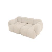 2-SITZER modulares Sofa Miko-S1 214x118x75 cm Beige Cord - Beige/Schwarz, Holzwerkstoff/Kunststoff (214/75/118cm) - ALTDECOR