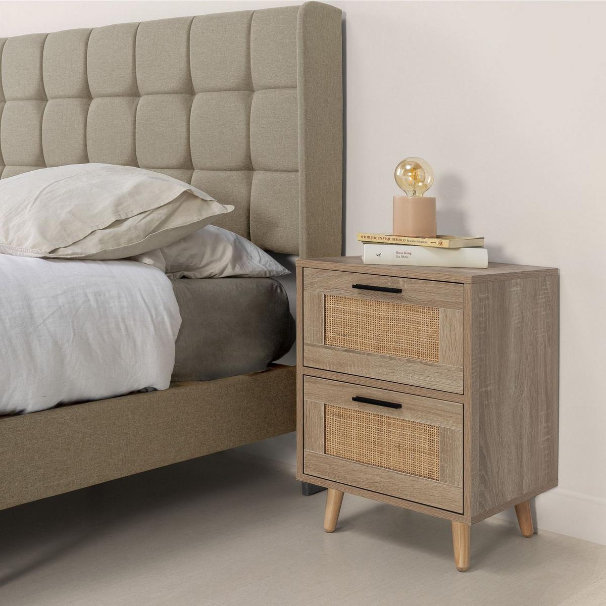 NACHTTISCH Dalia 2 Schubladen - Eichefarben, Holz/Holzwerkstoff (40/56/34cm) - VS Venta-stock