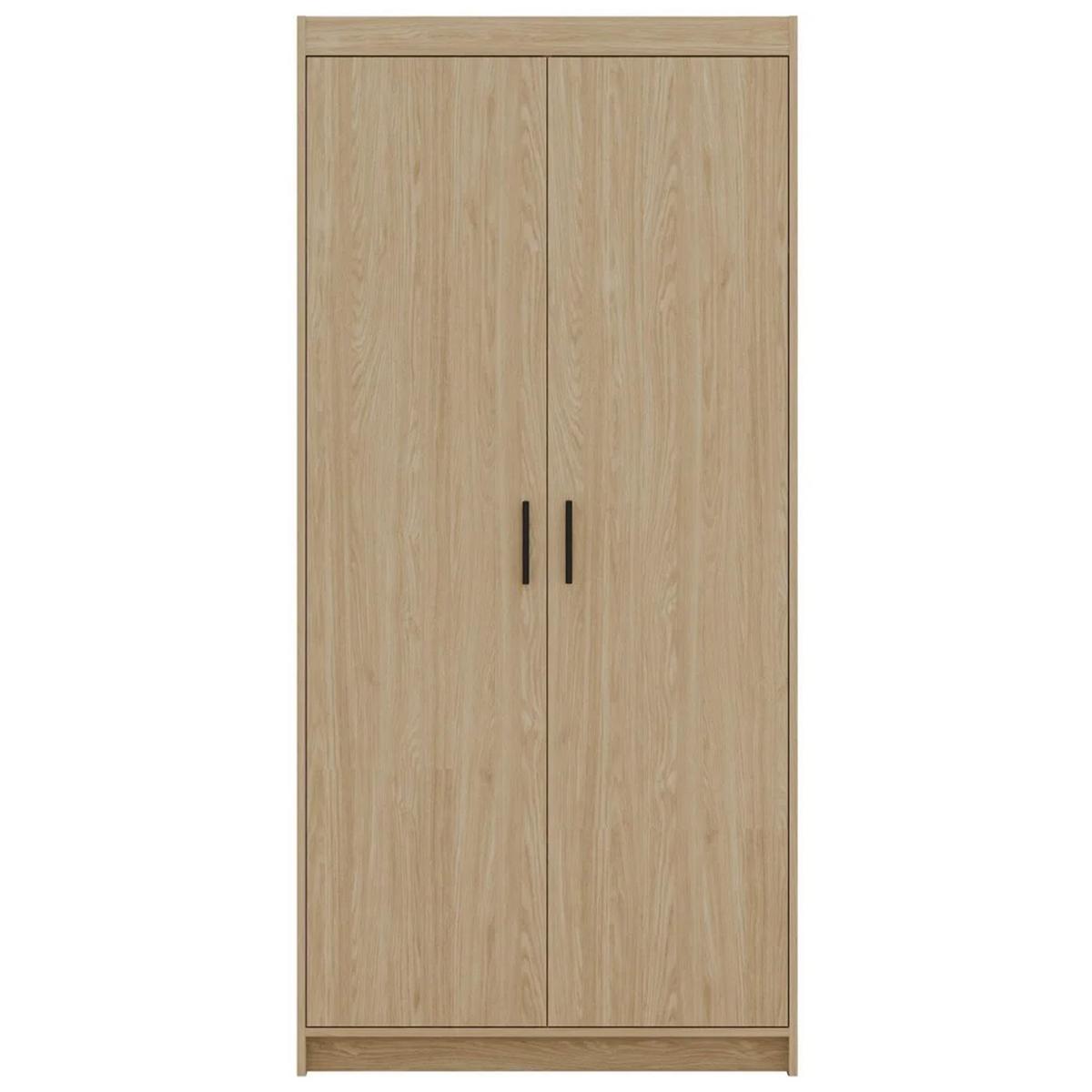 DREHTÜRENSCHRANK Elena mit 2 Türen, ohne Spiegel, Eiche Geölt - Eichefarben, Holzwerkstoff (90/190/53cm) - Beautysofa