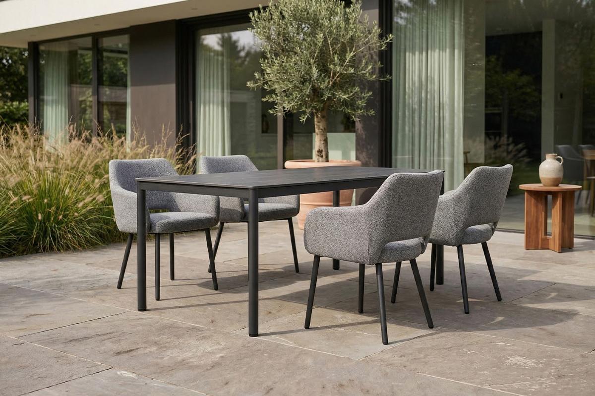 GARTENSTUHL AMUR Grau SOLENZO Flachgewebe (1er-Set) - Grau, Textil (62/80/62cm) - KAWOLA